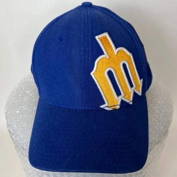 VTG SEATTLE MARINERS NEW ERA HAT CAP Trident throwback Cooperstown small medium - Picture 1 of 7